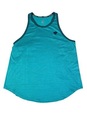 Rabbit Running Tank Top Mens S Teal Striped Athletic Gym Lightweight Fleet Feet